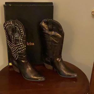 💥New Arrival REBA Ladies Brown Biker Cowboy Boots Size 9.5 NWT $299